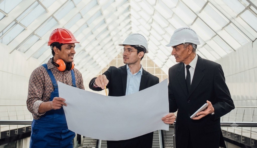 Engineers on a hydropower site